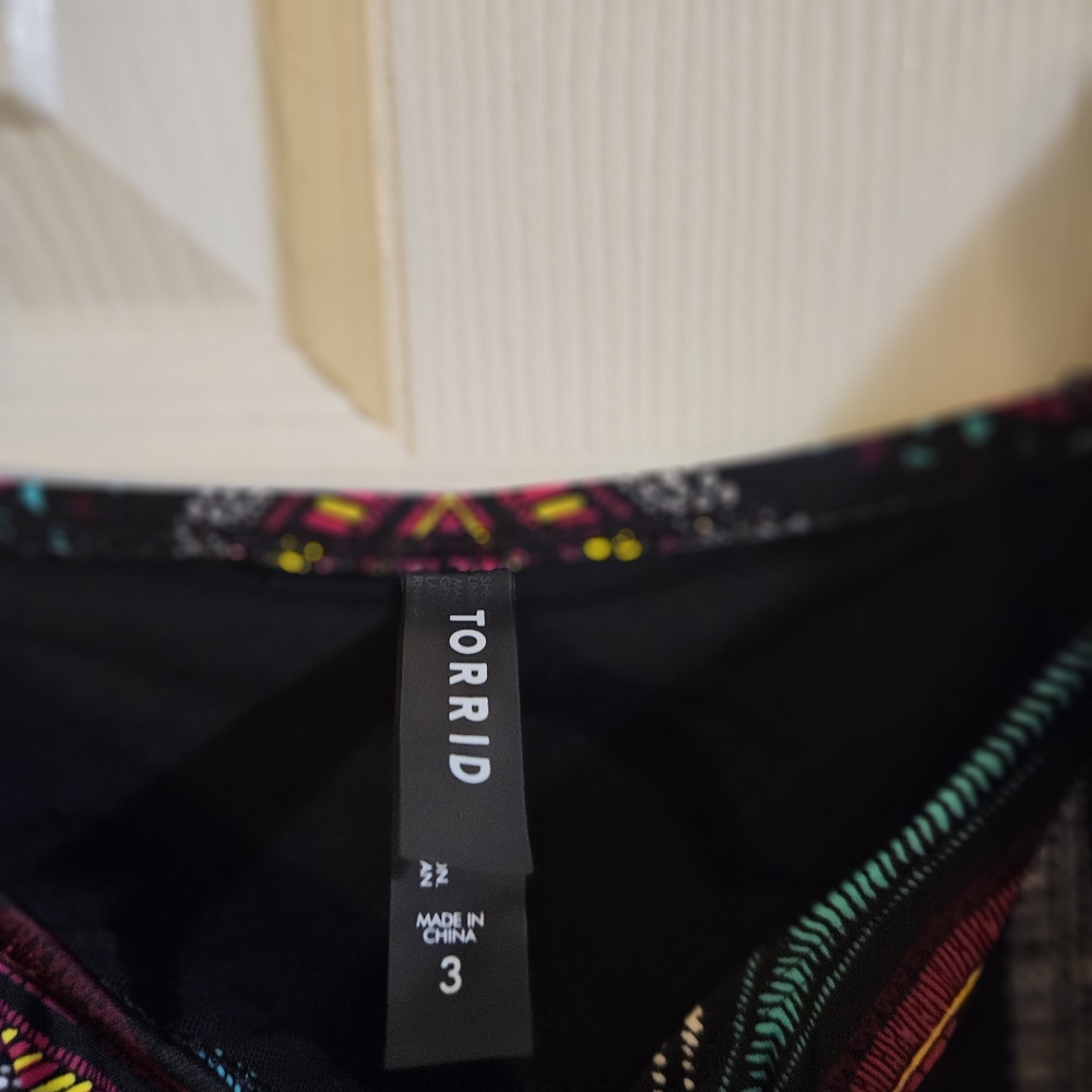 Torrid Black and Multicolor Geometric One-Piece Swimsuit - Picture 2 of 2